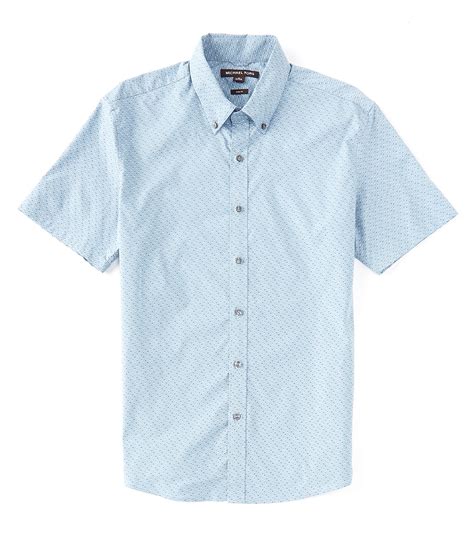 short sleeve michael kors men|Michael Kors slim fit stretch shirt.